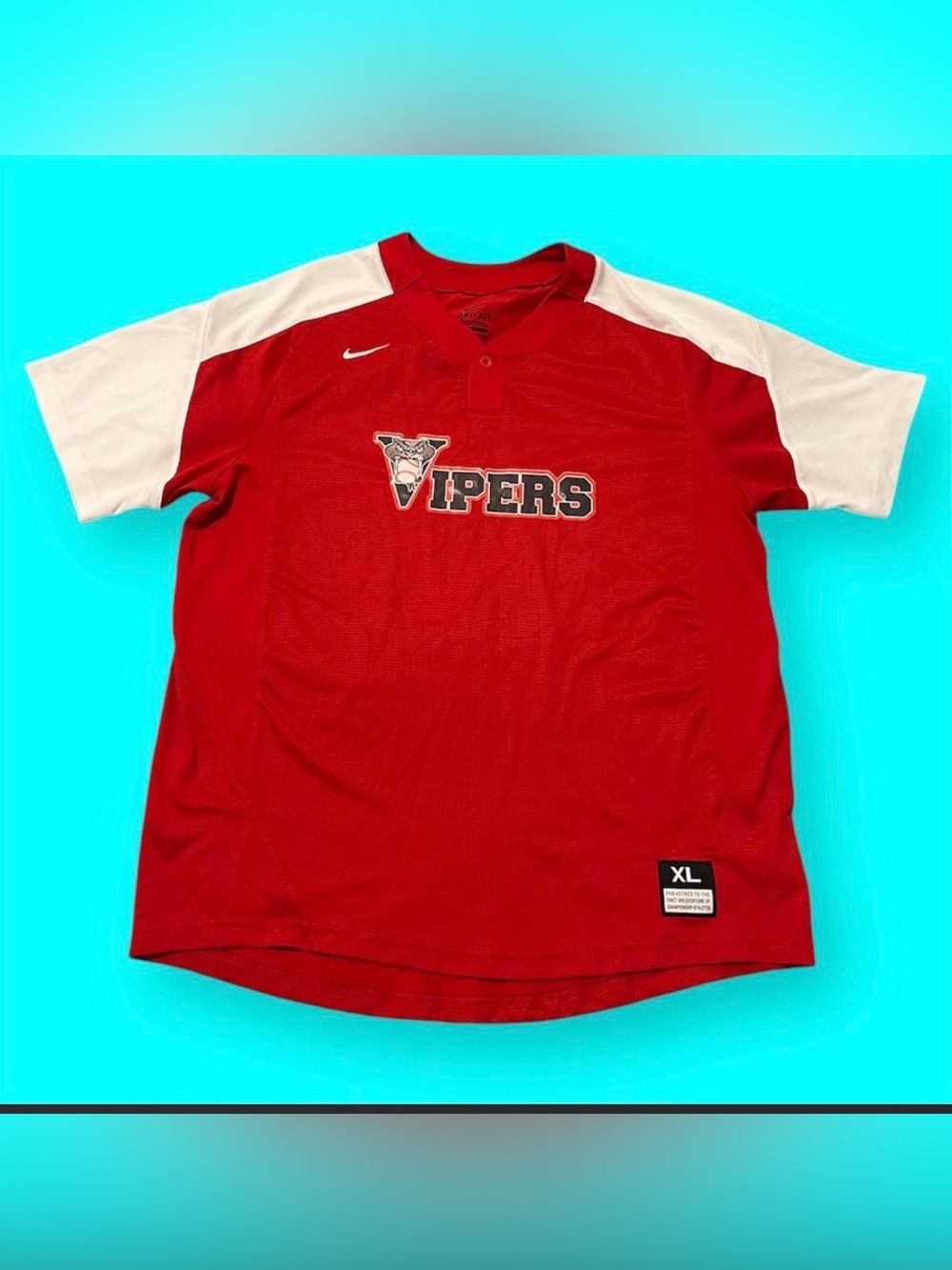 Rawlings Vipers x Nike Dri-Fit graphic red baseball Jersey Size men’s XL